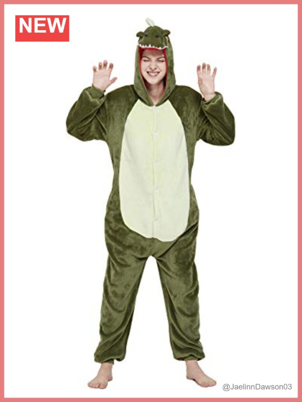 Adult Plush Fleece Dinosaur Onesie Hooded One-Piece Pajama Cosplay Costume